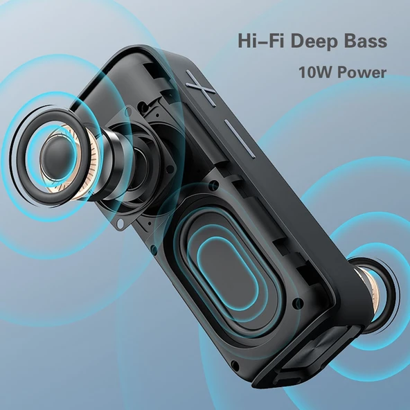 P15 10W Taşınabilir Bluetooth Hoparlör Kırmızı Outdoor Stereo Ses Sistemi TF ve FM Destekli - 10