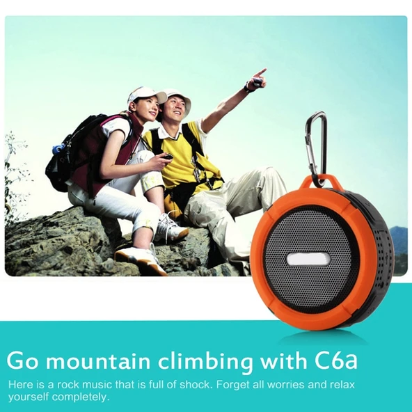 C6a Beyaz Outdoor Bluetooth Kablosuz Araç Hoparlörü Vakumlu TF Kart Destekli - 8