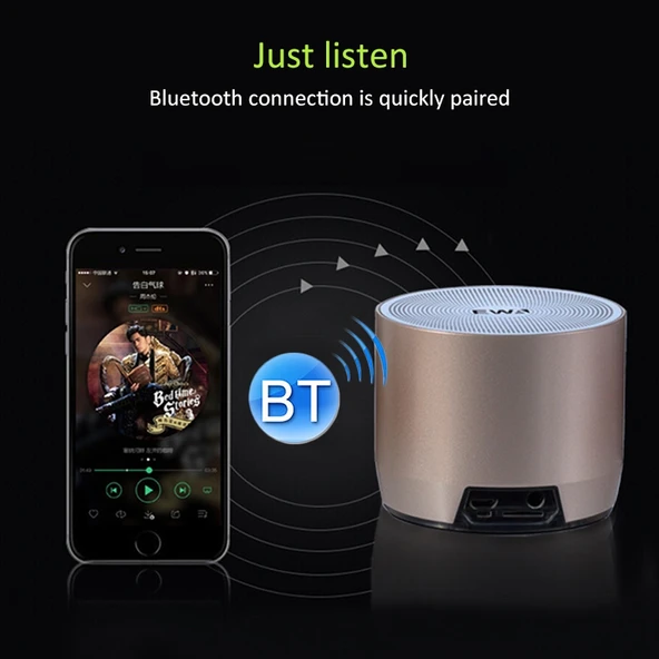 EWA A3 Mini Bluetooth Hoparlör 8W 3D Stereo Altın Renk - 5