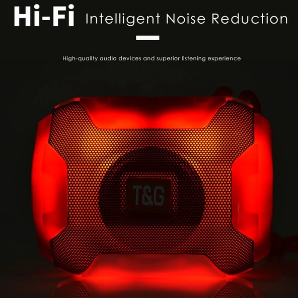 T G TG162 LED Stereo Taşınabilir Bluetooth Hoparlör Mini Kablosuz Subwoofer Yeşil - 5