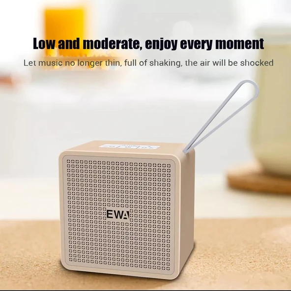 EWA A105 Yüksek Sadakatli Bluetooth Hoparlör Altın Renk Küçük Boy Yüksek Güçlü Bas TWS Teknolojisi TF Kart Destekli - 4