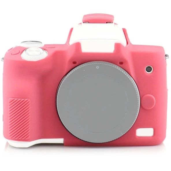 Canon EOS M50 Dijital Kamera İçin Pembe Silikon Kılıf