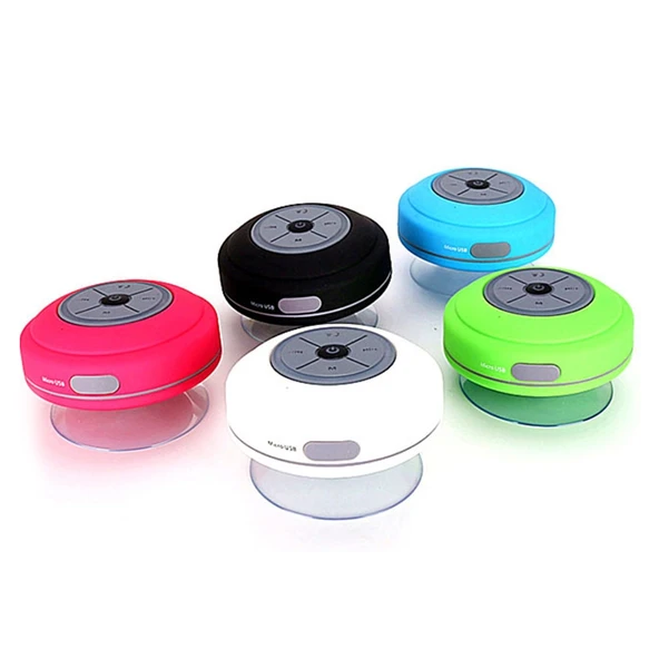BTS 09 Kablosuz Bluetooth Hoparlör Pembe Su Geçirmez Led FM Radyo Subwoofer Mini Duş Hoparlörü - 2