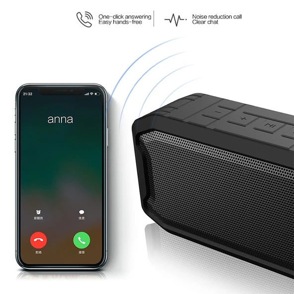 M3 Kablosuz Bluetooth Hoparlör Siyah Su Geçirmez Taşınabilir Mini Kutulu Destek FM TF U Disk - 6