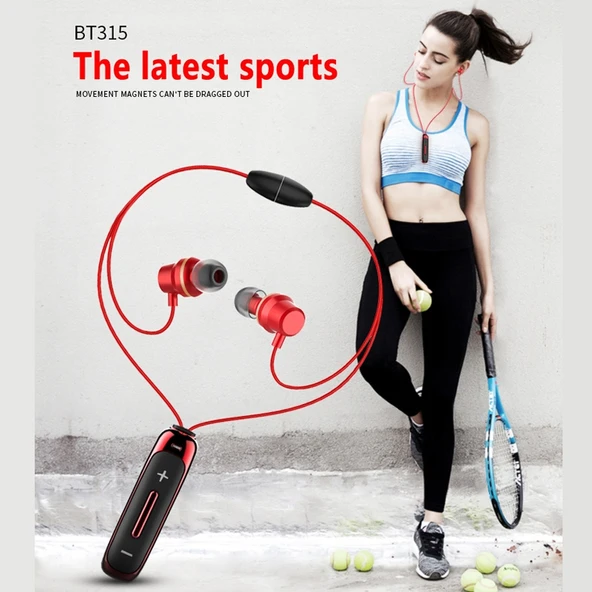 BT315 Spor Bluetooth Kulaklık Kablosuz Stereo Mikrofonlu Mavi - 3