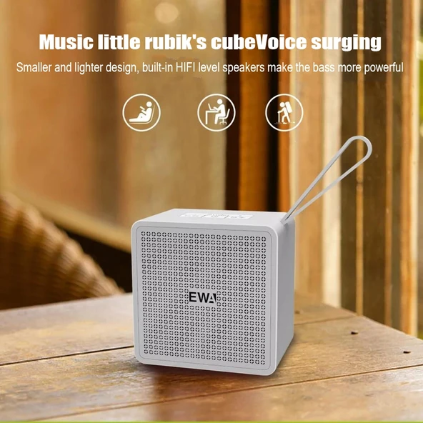EWA A105 Yüksek Sadakatli Bluetooth Hoparlör Altın Renk Küçük Boy Yüksek Güçlü Bas TWS Teknolojisi TF Kart Destekli - 2