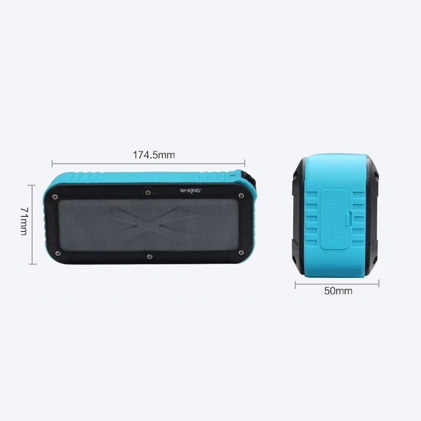 W KING S20 Suya Dayanıklı Bluetooth Hoparlör Yeşil IPX6 NFC FM Radyo - 3