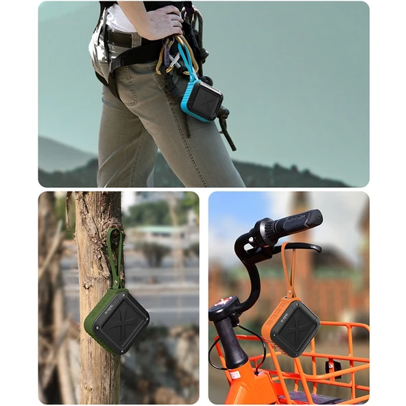 W KING S7 Mini Kablosuz Suya Dayanıklı Bluetooth Hoparlör Siyah - 7
