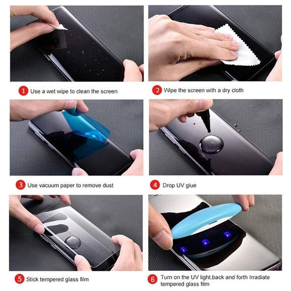 Samsung Galaxy S9 Plus Kavisli Temperli Cam Ekran Koruyucu Tek Parça - 4