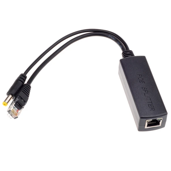 48V Girişli 12V Çıkışlı Power Over Ethernet PoE Splitter Adaptörü IP Kamera Dönüştürücü