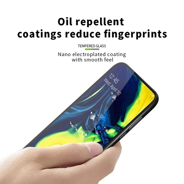 Samsung Galaxy A50 Uyumlu Siyah 9H 3D Kavisli Temperli Cam Ekran Koruyucu - 8