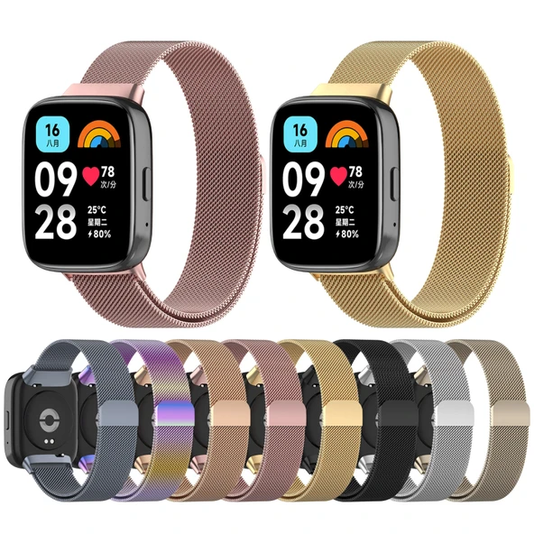 Xiaomi Redmi Watch 3 Active Manyetik Çelik Örgü Saat Kordonu Gri - 5