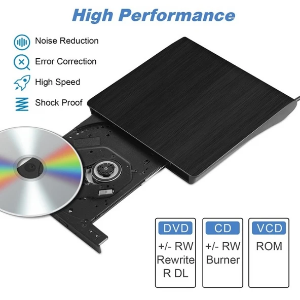 BT638 Taşınabilir Harici USB 30 Optik Sürücü CD Yazıcı - 2