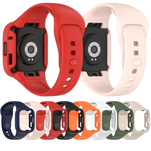 Xiaomi Redmi Watch 3 Tam Kapsül Silikon Saat Kayışı Koyu Yeşil - 4