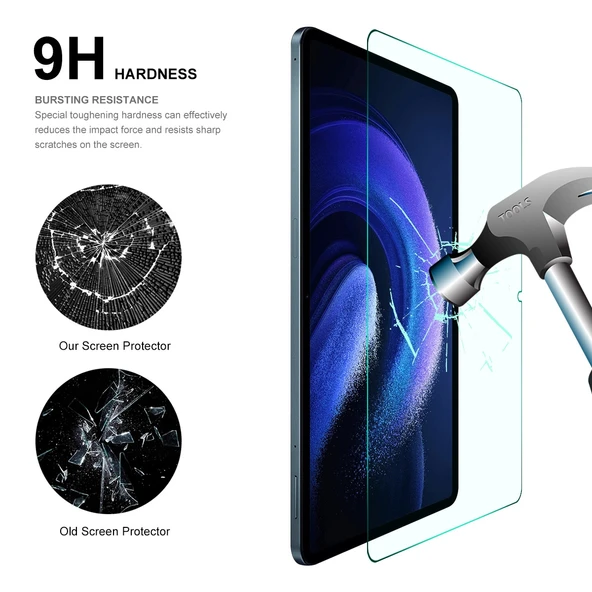 Xiaomi Pad 6 ve Pad 6 Pro Uyumlu 2li ENKAY Hat-Prince 033mm Patlamaya Dayanıklı Temperli Cam Ekran Koruyucu - 5