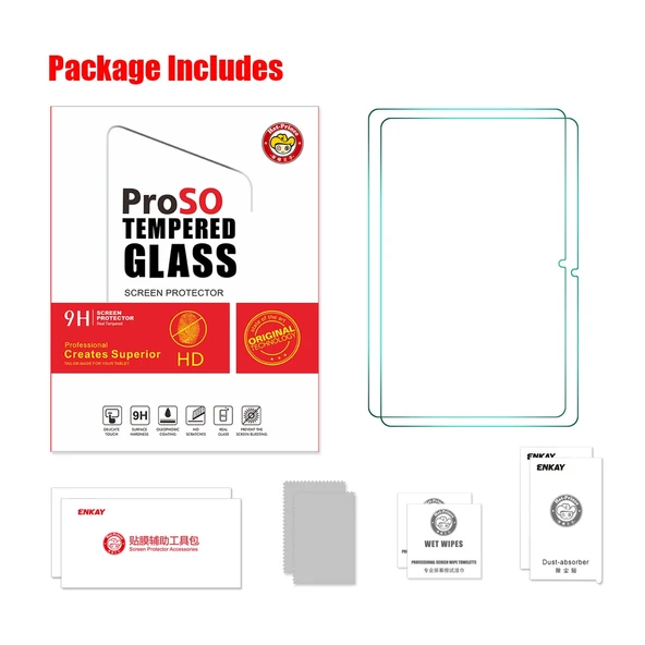 Xiaomi Pad 6 ve Pad 6 Pro Uyumlu 2li ENKAY Hat-Prince 033mm Patlamaya Dayanıklı Temperli Cam Ekran Koruyucu - 2