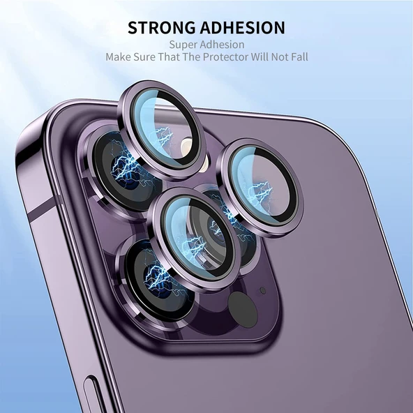 iPhone 13 ve 13 Mini Uyumlu ENKAY AR Yansıma Önleyici Siyah Kamera Lens Koruyucu Tam Film - 3