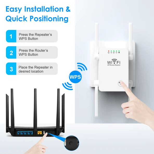 U8 300Mbps Kablosuz WiFi Tekrarlayıcı Genişletici Router WiFi Sinyal Güçlendirici ABD Prizli - 4