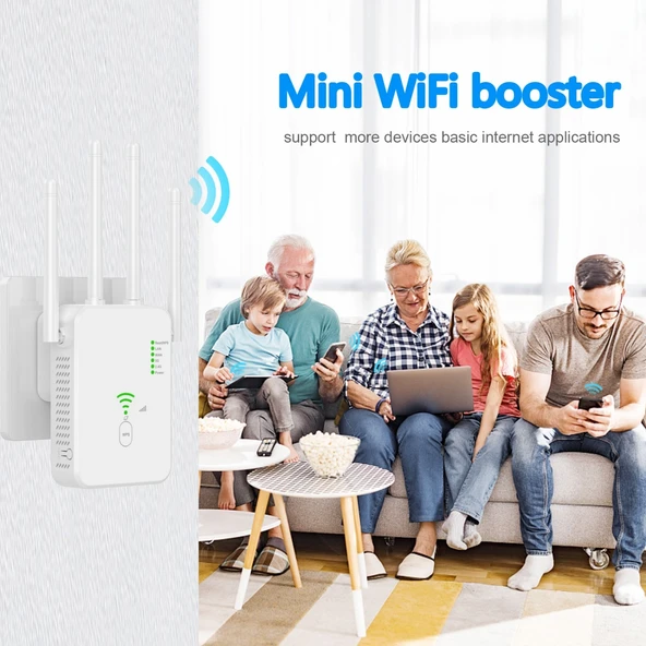 U10 1200Mbps Çift Bantlı WiFi Sinyal Güçlendirici 5G Kablosuz Tekrarlayıcı EU Priz - 5