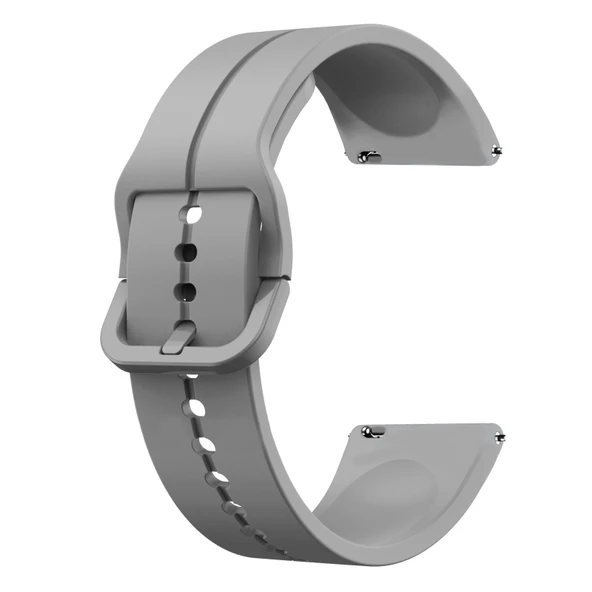 Samsung Galaxy Watch 46mm 22mm Gri Silikon Döngü Saat Kayışı - 2