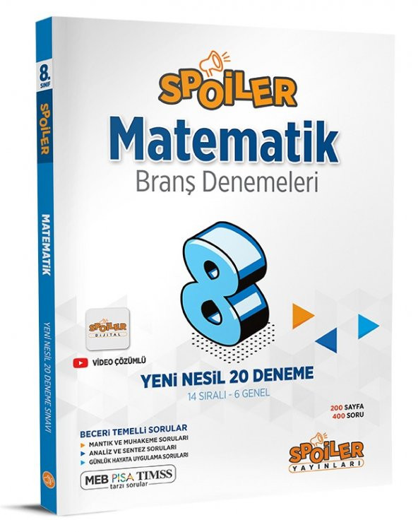 Spoiler Yayınları 8. Sınıf Lgs Matematik Spoiler 20 Deneme 2023