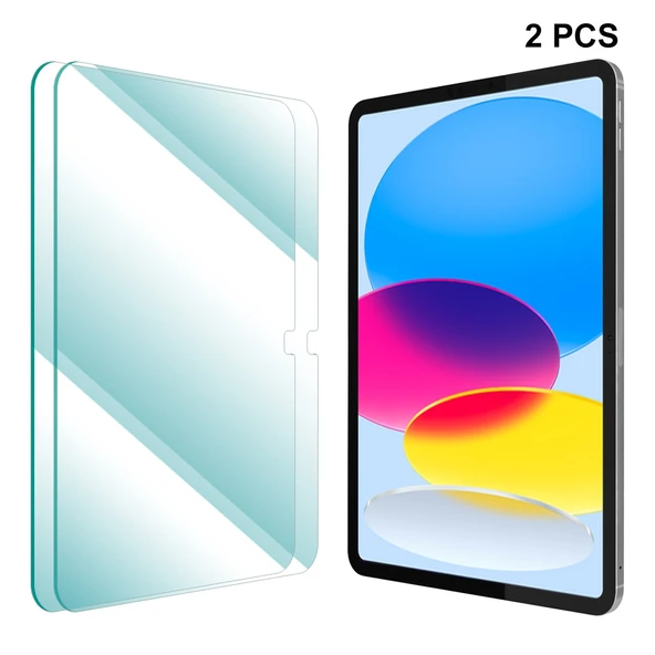 iPad 10.9 2022 Nesil Uyumlu 2li ENKAY 0.33mm Patlamaya Dayanıklı Çizilmeye Karşı Temperli Cam Ekran Koruyucu
