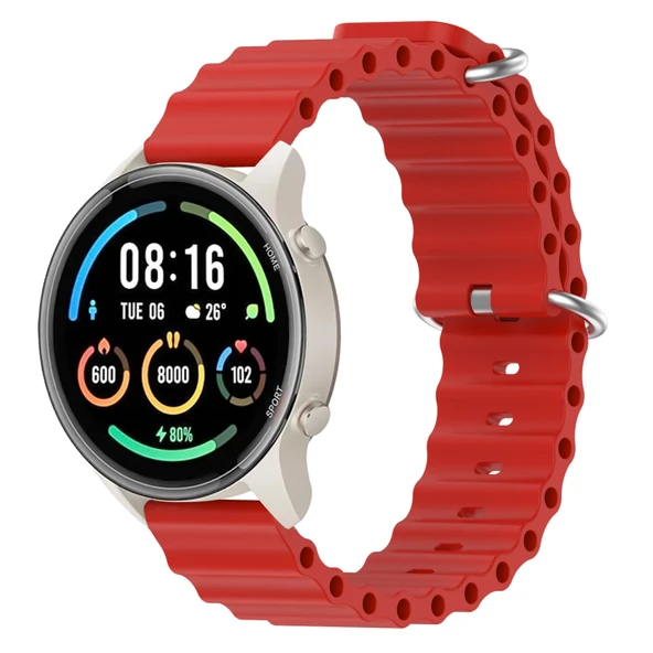Xiaomi Mi Watch Sport 22mm Kırmızı Silikon Saat Kayışı