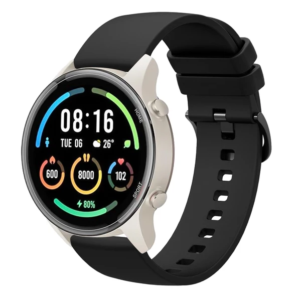 Xiaomi Mi Watch Spor 22mm Siyah Silikon Saat Kayışı