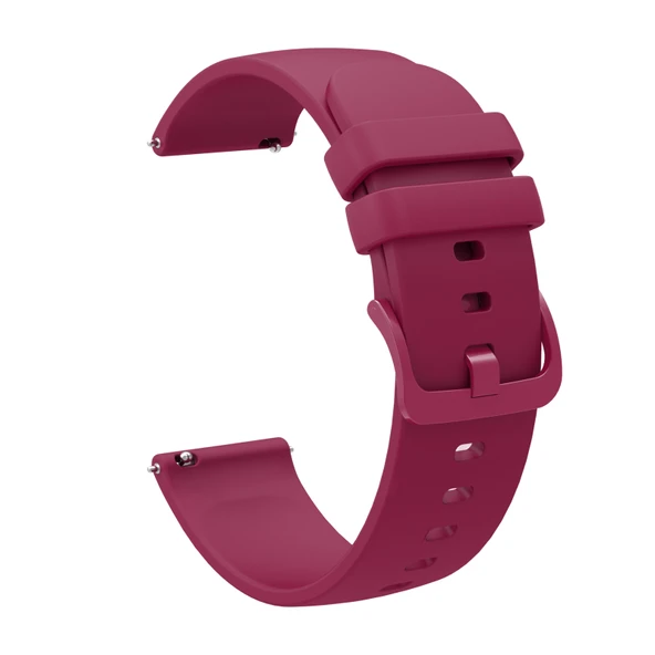 Xiaomi Watch S1 Uyumlu 22mm Yumuşak Silikon Saat Kayışı Bordo - 2