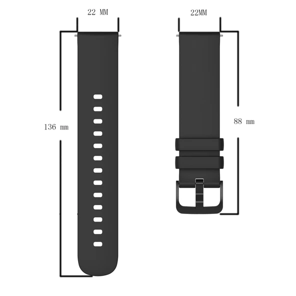 Xiaomi Watch S1 Uyumlu 22mm Yumuşak Silikon Saat Kayışı Bordo - 6