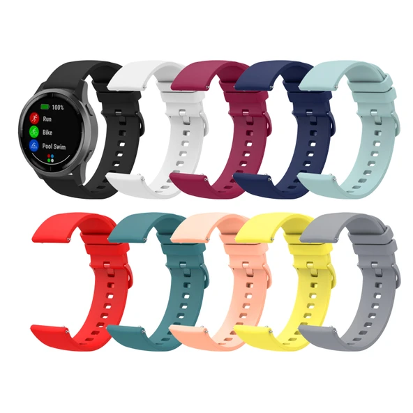 Xiaomi Watch S1 Uyumlu 22mm Yumuşak Silikon Saat Kayışı Bordo - 4
