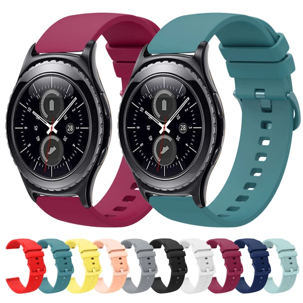 Samsung Gear S2 Classic 20mm Gri Silikon Saat Kayışı - 3