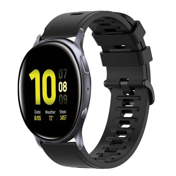 Samsung Galaxy Watch Active 2 44mm Siyah Silikon Saat Kayışı 20mm - 1