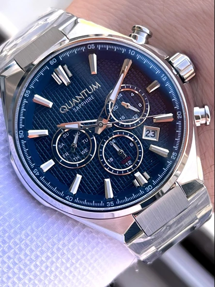 Quantum Sapphire Cizilmez Cam Çelik Kordon İç Kadran Fonksiyonları Aktif 10 Atm Erkek Kol Saat MQ390 ürün görseli