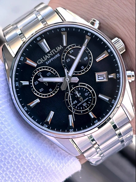 Quantum Sapphire Cizilmez Cam Çelik Kordon İç Kadran Fonksiyonları Aktif 10 Atm Erkek Kol Saat NQ350 ürün görseli