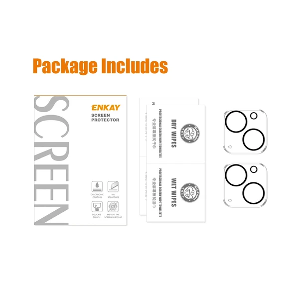 iPhone 13 Arka Kamera Lens Temperli Cam Koruyucu 2li ENKAY Hat-Prince 9H - 2