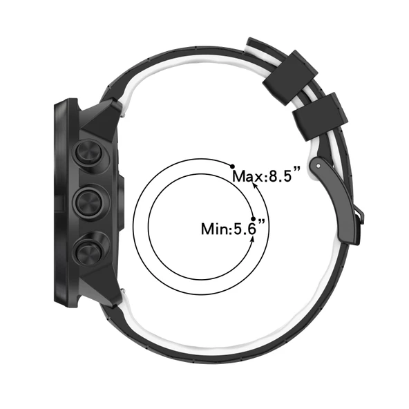 Xiaomi Watch S1 Uyumlu 22mm Beyaz Siyah Futbol Desenli Silikon Kordon - 5