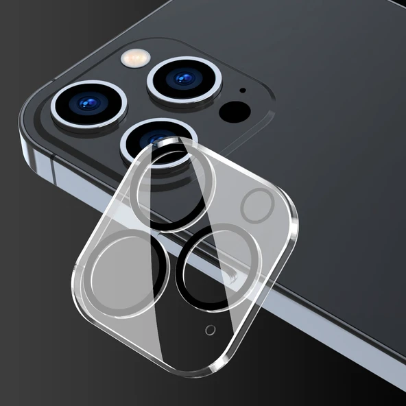 iPhone 13 Pro ve 13 Pro Max Arka Kamera Lens Koruyucu Temperli Cam 2li Set - 6