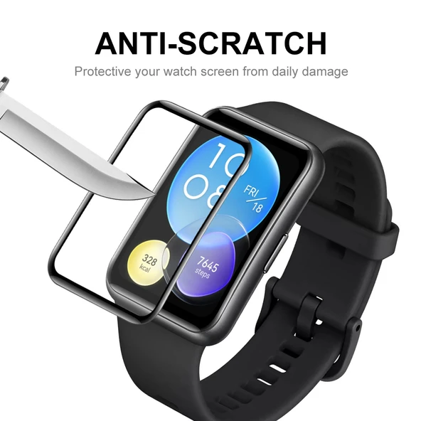 Huawei Watch Fit 2 Uyumlu ENKAY Hat-Prince 3D Tam Kaplama Yumuşak PC Kenar PMMA HD Ekran Koruyucu Film 1 Adet - 6