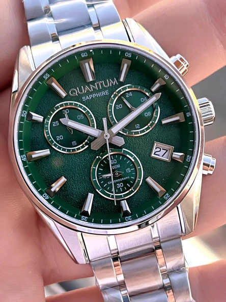 Quantum Sapphire Cizilmez Cam Çelik Kordon İç Kadran Fonksiyonları Aktif 10 Atm Erkek Kol Saat NQ370 - Resim 4