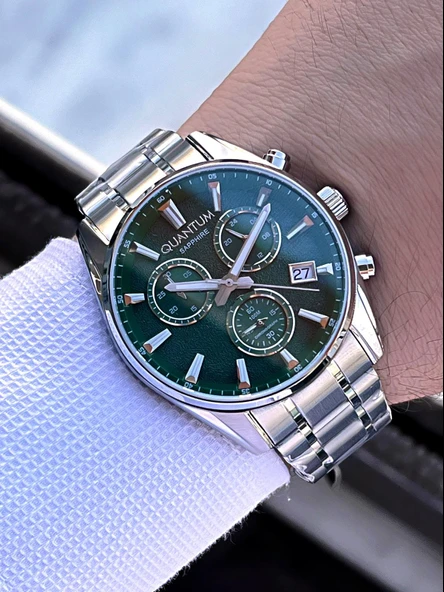 Quantum Sapphire Cizilmez Cam Çelik Kordon İç Kadran Fonksiyonları Aktif 10 Atm Erkek Kol Saat NQ370 - Resim 2