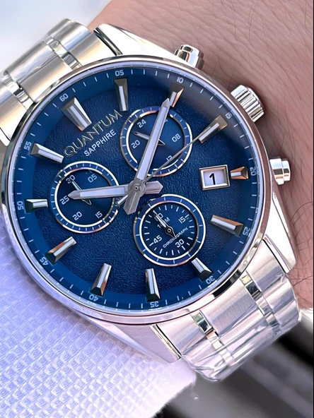 Quantum Sapphire Cizilmez Cam Çelik Kordon İç Kadran Fonksiyonları Aktif 10 Atm Erkek Kol Saat NQ390 ürün görseli