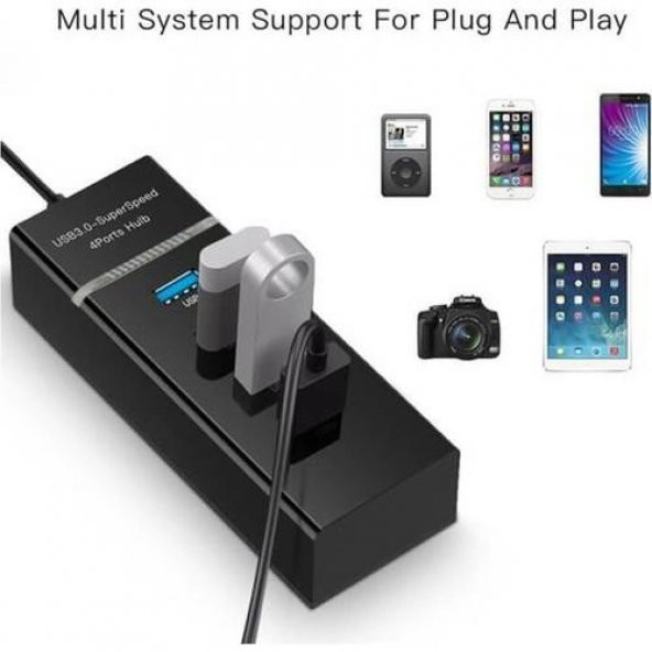 USB Type C To 4 Port USB 3.0 Çevirici Hub Çoklayıcı Type-C - 3