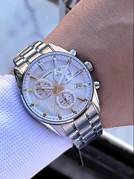 Quantum Sapphire Cizilmez Cam Çelik Kordon İç Kadran Fonksiyonları Aktif 10 Atm Erkek Kol Saat NQ330 - Resim 2