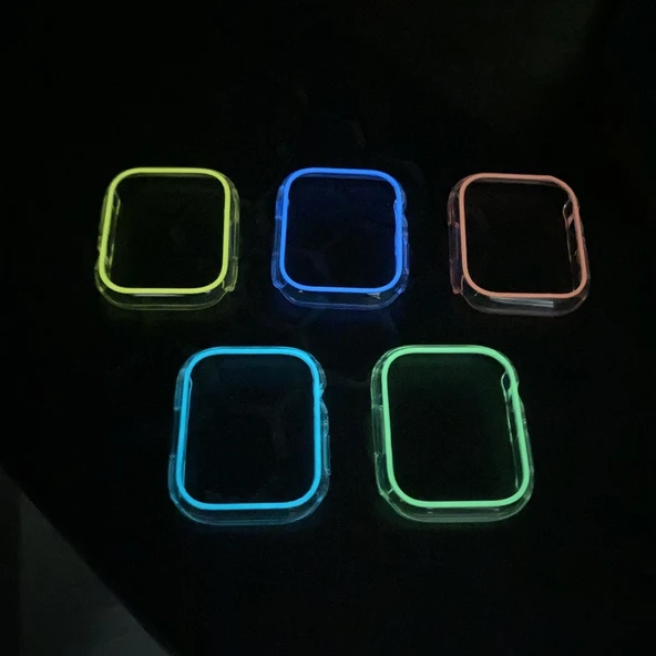 Apple Watch Series 7 8 9 45mm Mavi Işıklı Renkli PC Saat Kılıfı - 4