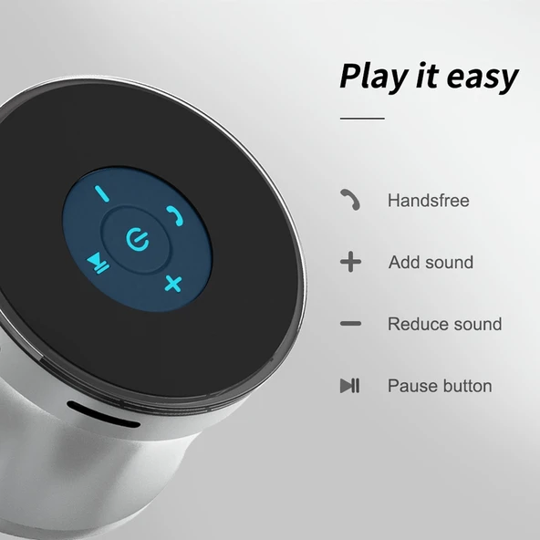 EWA A109 Plus TWS Stereo Taşınabilir Metal Bluetooth Hoparlör Gri - 3