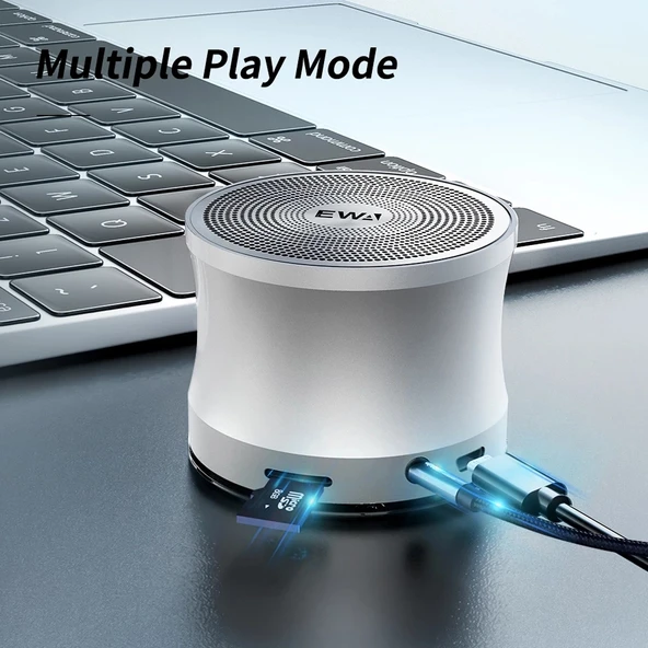 EWA A109 Plus TWS Stereo Taşınabilir Metal Bluetooth Hoparlör Siyah - 5