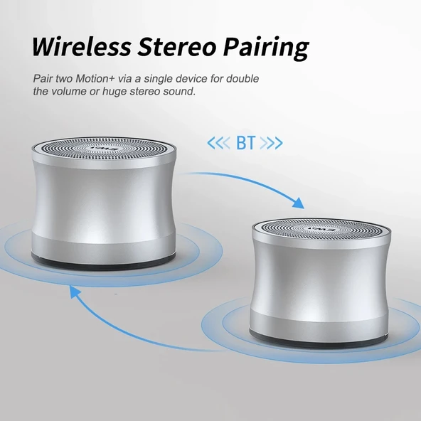 EWA A109 Plus TWS Stereo Taşınabilir Metal Bluetooth Hoparlör Gri - 2