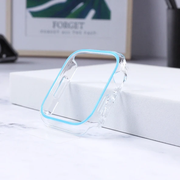 Apple Watch Series 7 8 9 45mm Mavi Işıklı Renkli PC Saat Kılıfı - 1