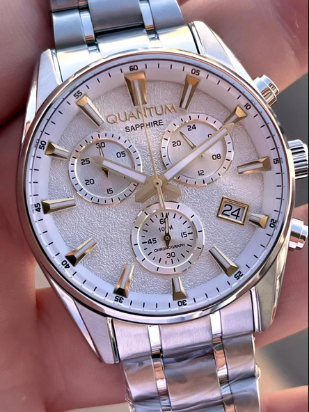 Quantum Sapphire Cizilmez Cam Çelik Kordon İç Kadran Fonksiyonları Aktif 10 Atm Erkek Kol Saat NQ330 - Resim 4